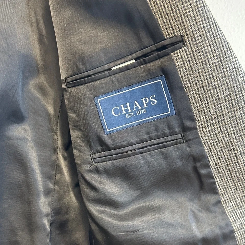Chaps Ralph Lauren 46R Charcoal Tweed Lambswool Sport Coat Blazer